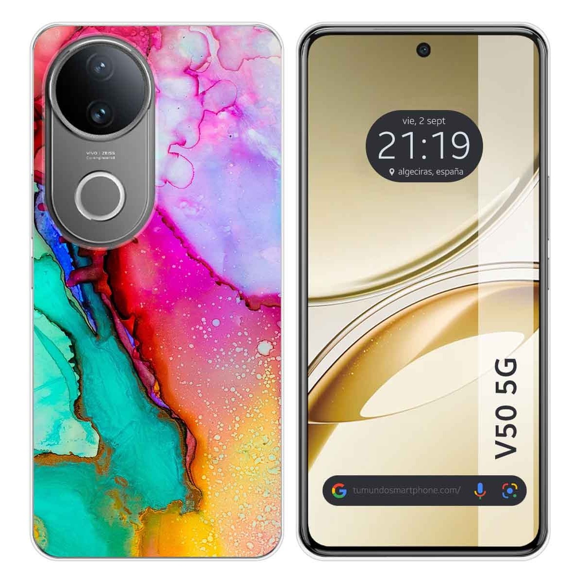 Funda Silicona para Vivo V50 5G diseño Mármol 15 Dibujos