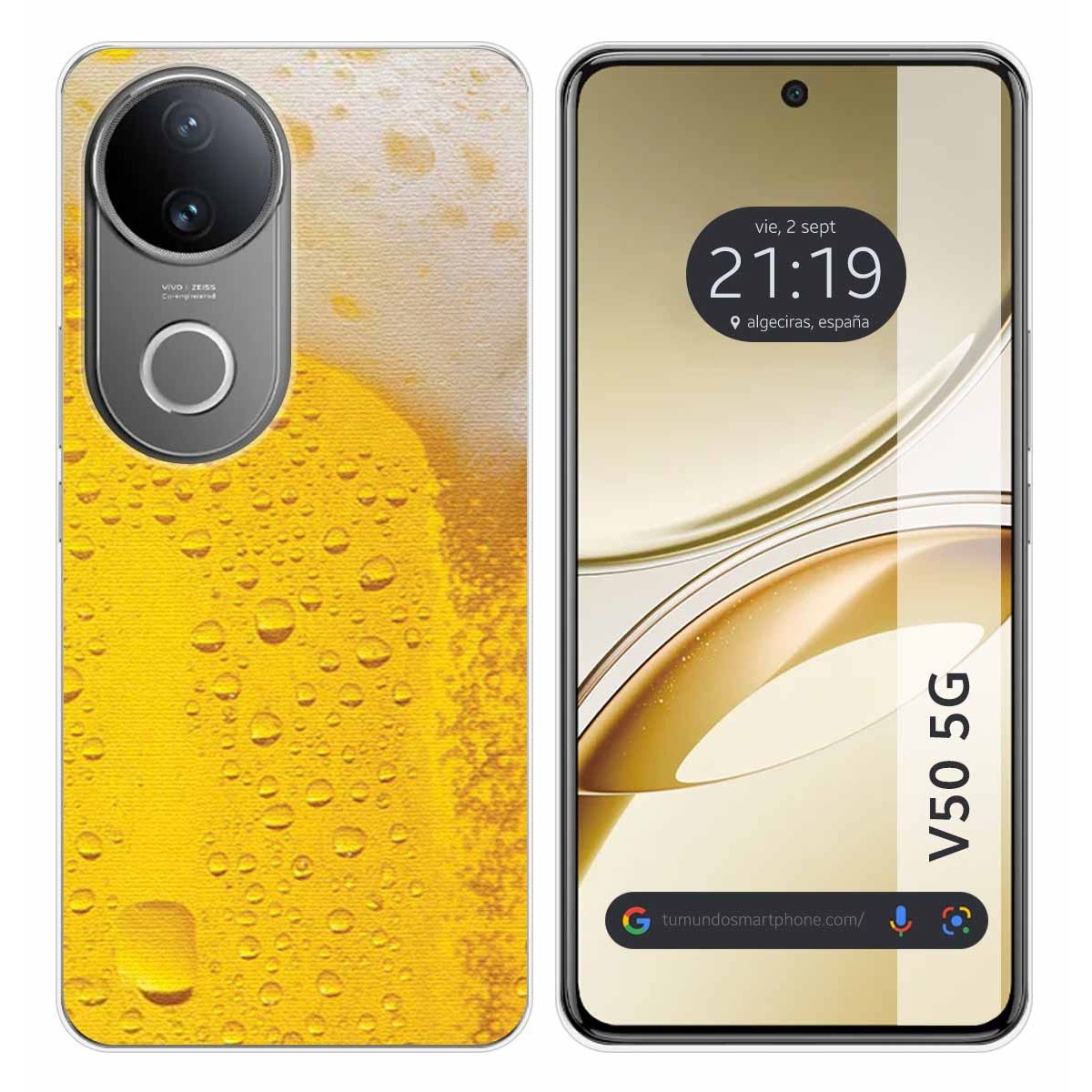 Funda Silicona para Vivo V50 5G diseño Cerveza Dibujos