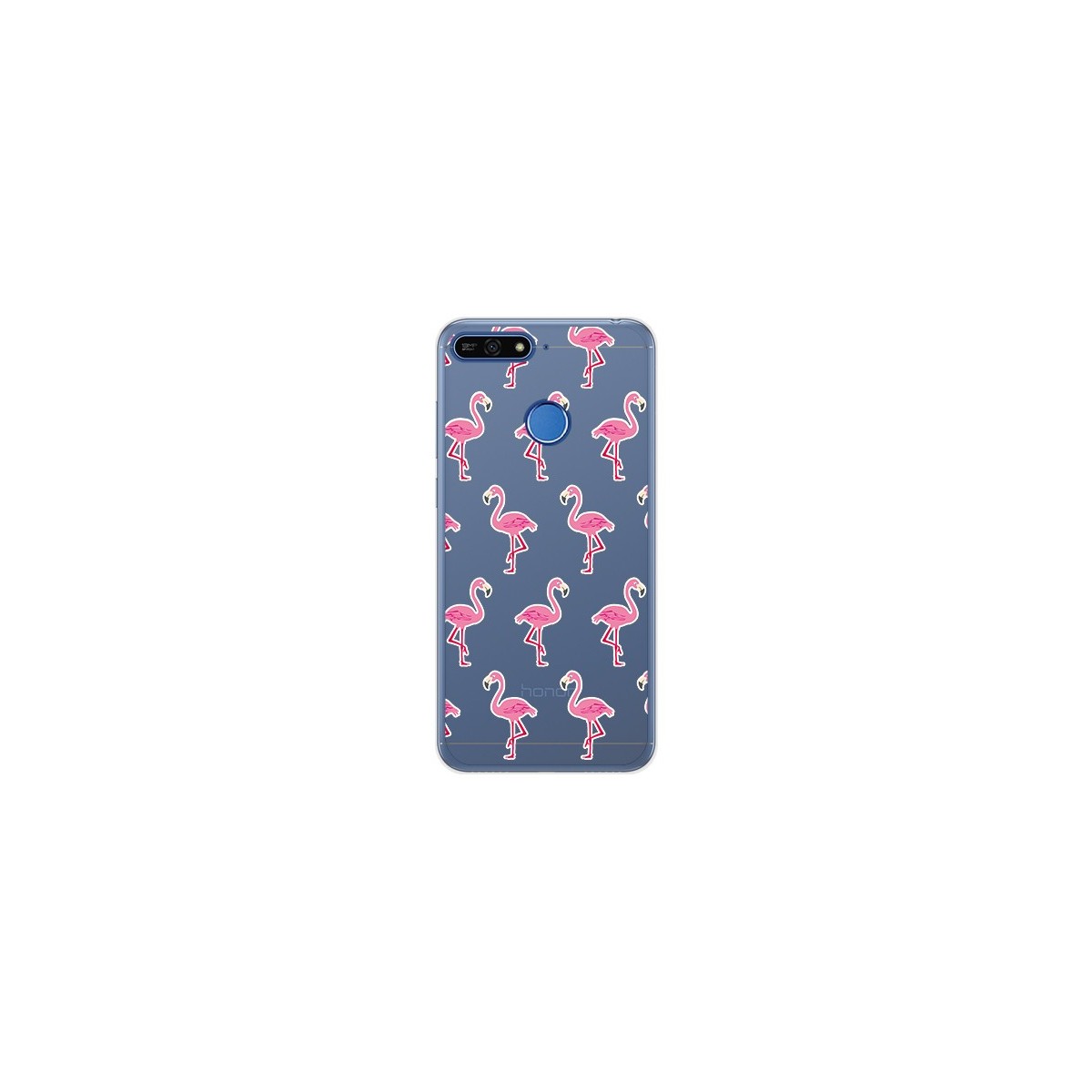 Funda Gel Transparente para Huawei Honor 7A / Y6 2018 Diseño Flamenco Dibujos