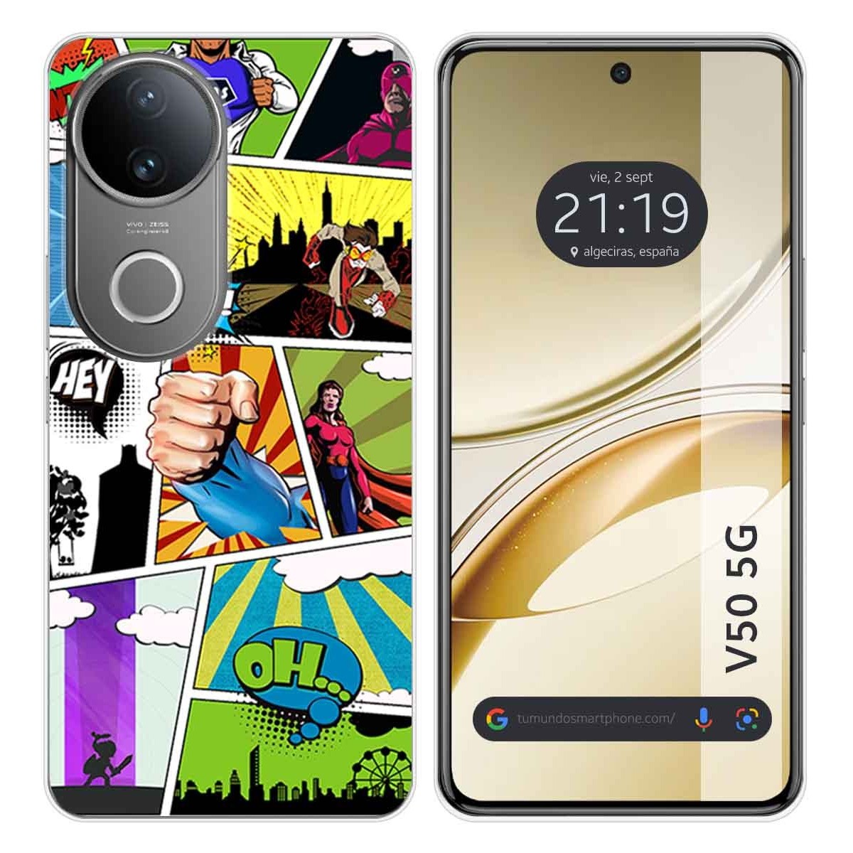 Funda Silicona para Vivo V50 5G diseño Comic Dibujos