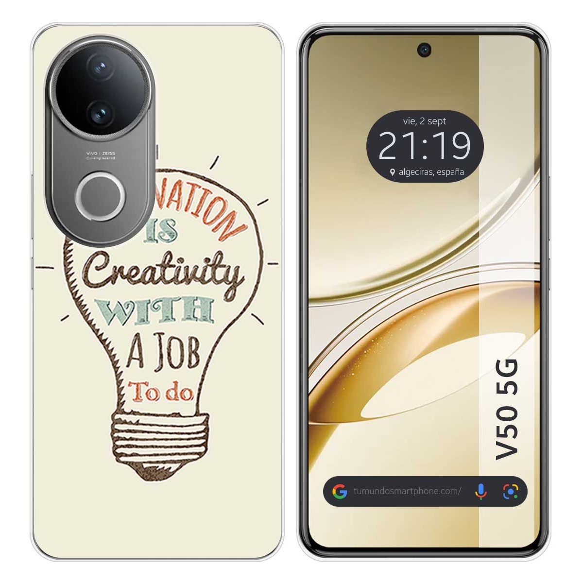 Funda Silicona para Vivo V50 5G diseño Creativity Dibujos