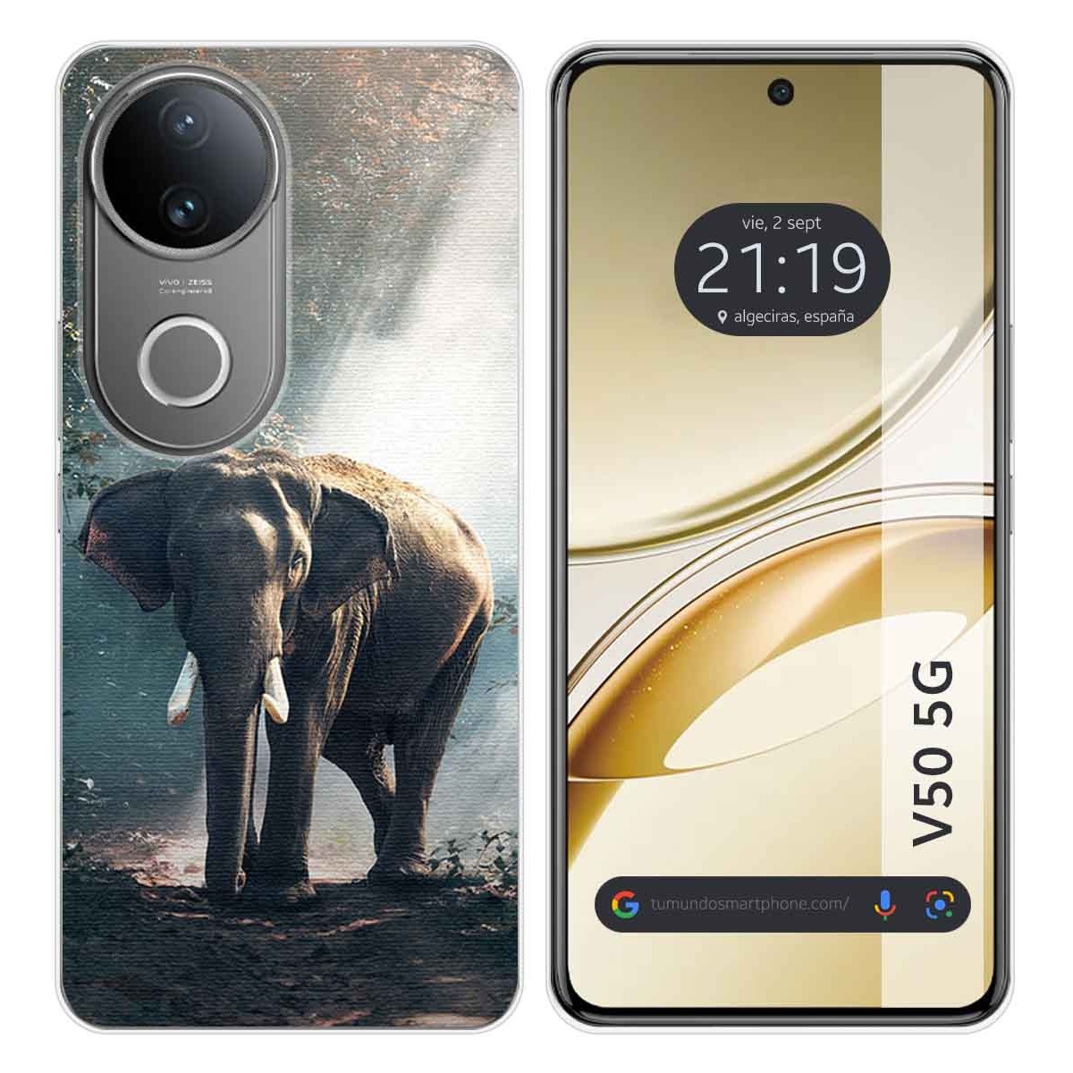 Funda Silicona para Vivo V50 5G diseño Elefante Dibujos