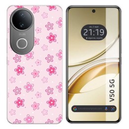 Funda Silicona para Vivo V50 5G diseño Flores Dibujos