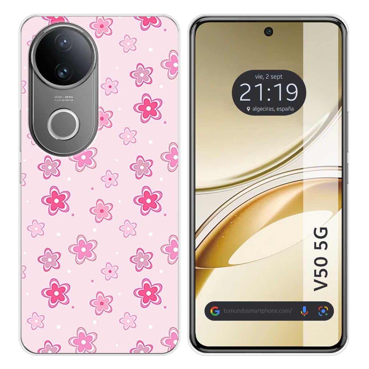 Funda Silicona para Vivo V50 5G diseño Flores Dibujos