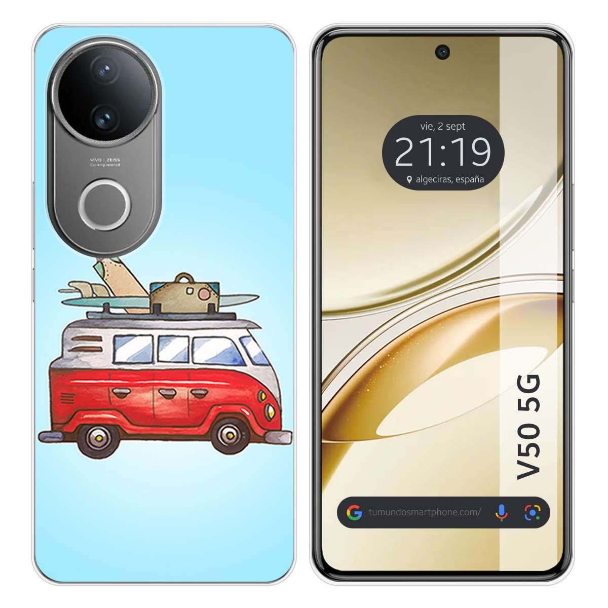 Funda Silicona para Vivo V50 5G diseño Furgoneta Dibujos