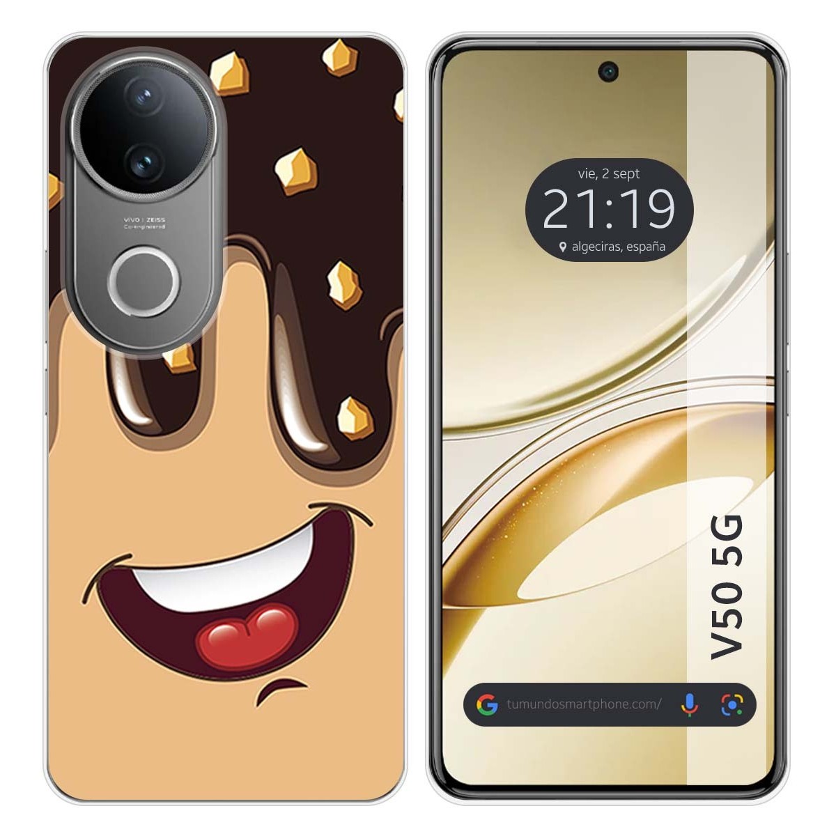 Funda Silicona para Vivo V50 5G diseño Helado Chocolate Dibujos