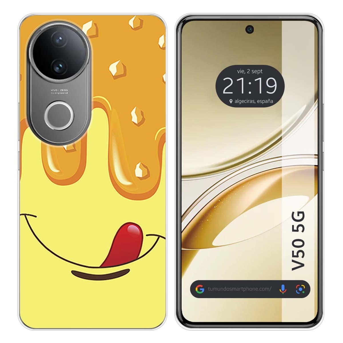 Funda Silicona para Vivo V50 5G diseño Helado Vainilla Dibujos