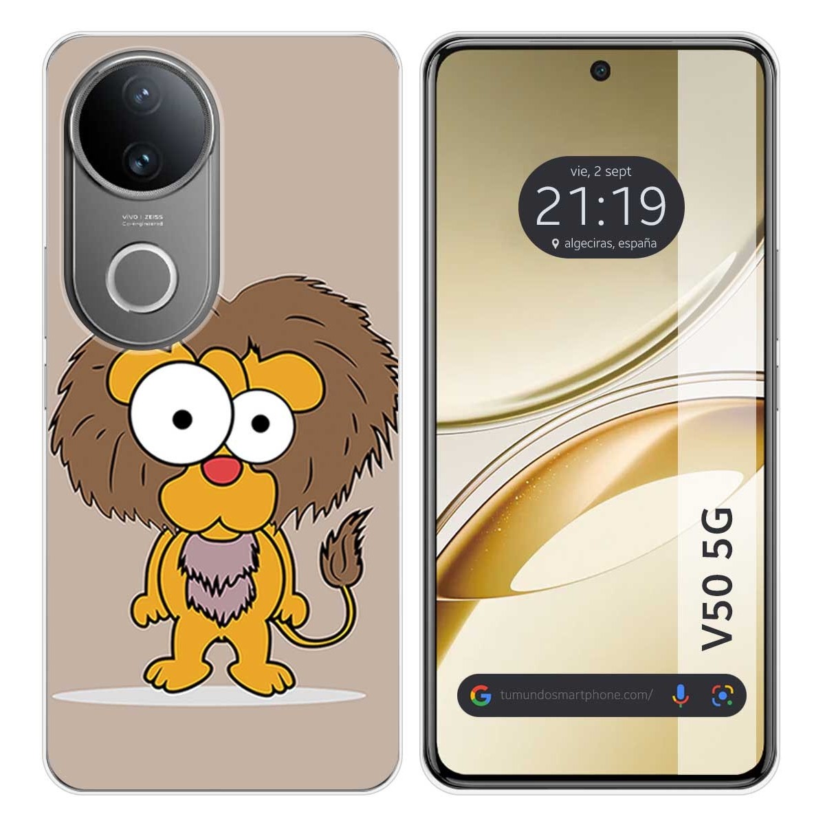 Funda Silicona para Vivo V50 5G diseño Leon Dibujos