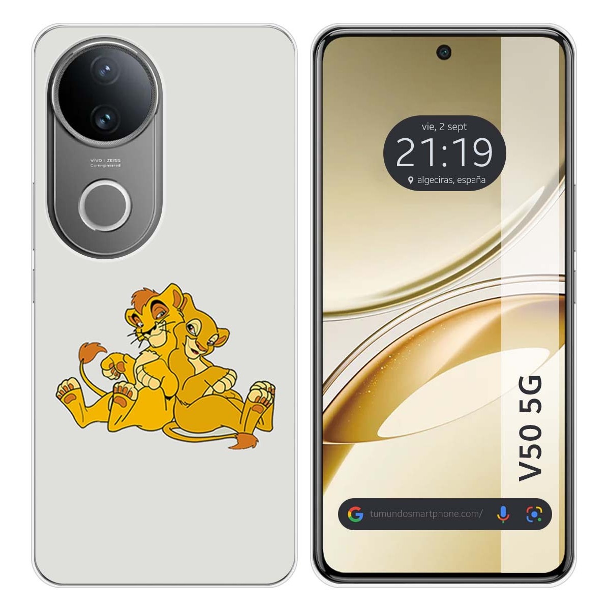 Funda Silicona para Vivo V50 5G diseño Leones Dibujos