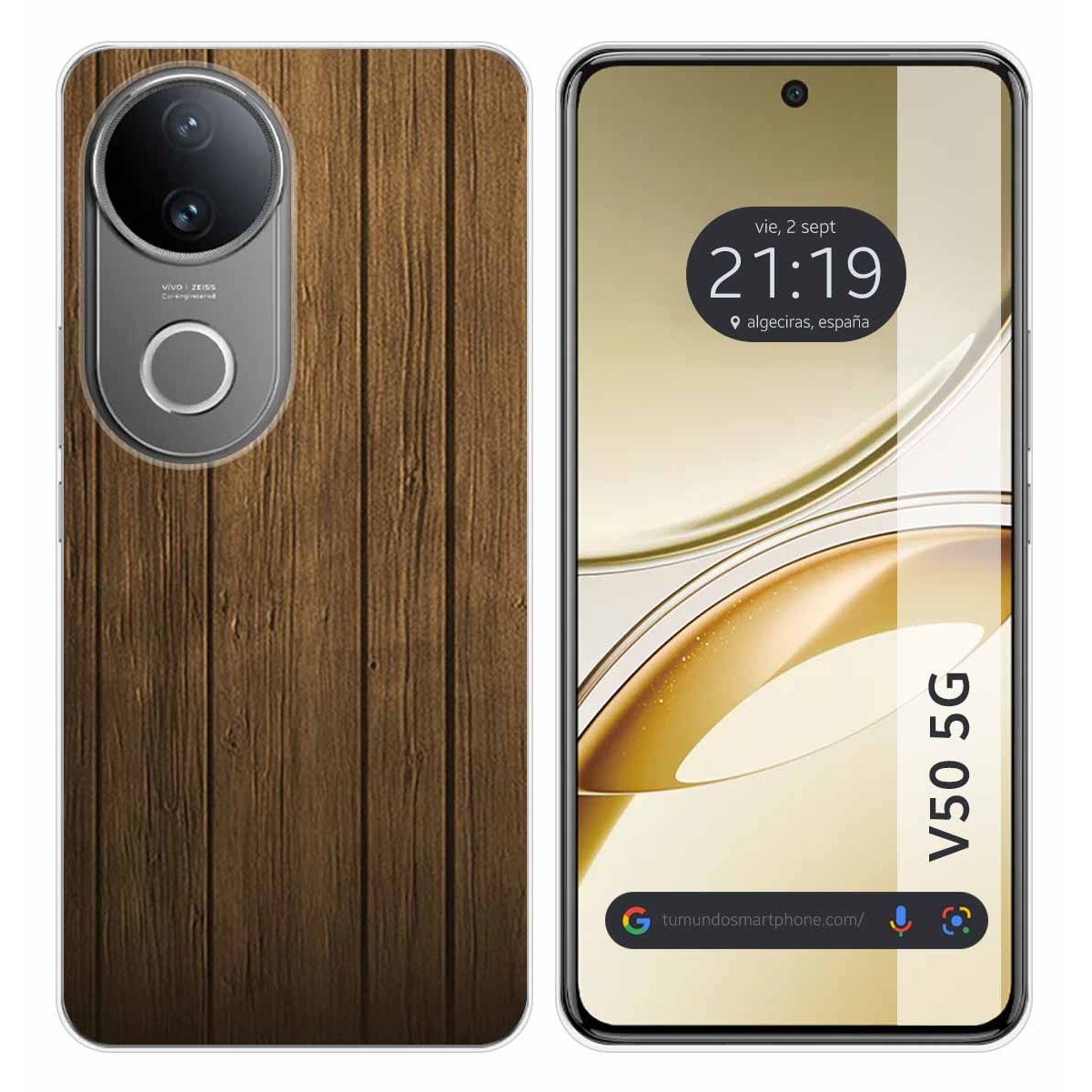 Funda Silicona para Vivo V50 5G diseño Madera Dibujos