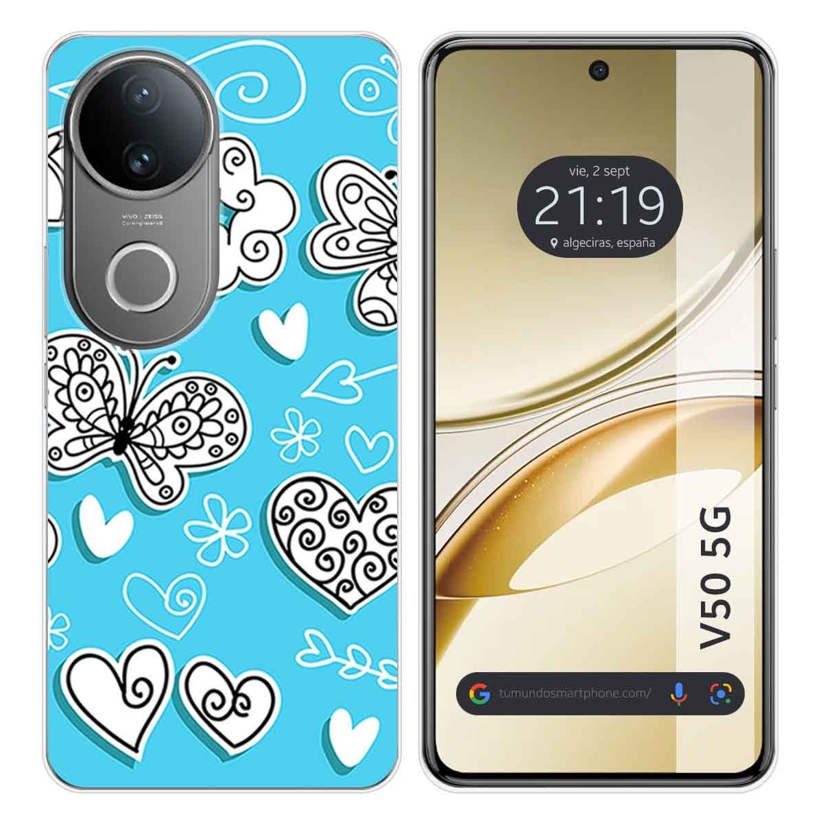 Funda Silicona para Vivo V50 5G diseño Mariposas Dibujos