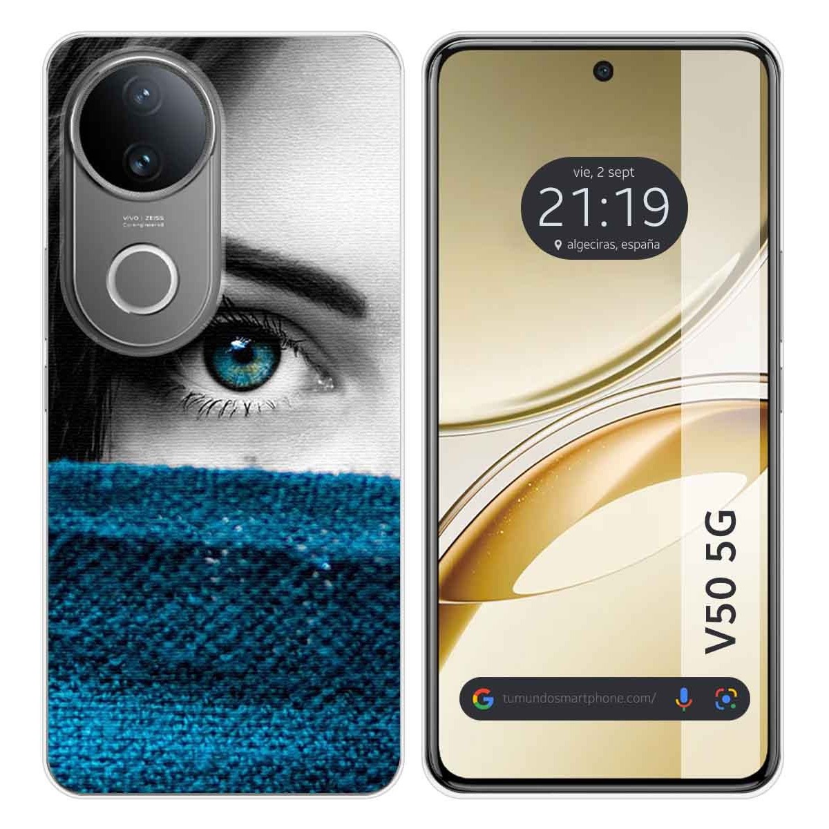 Funda Silicona para Vivo V50 5G diseño Ojo Dibujos