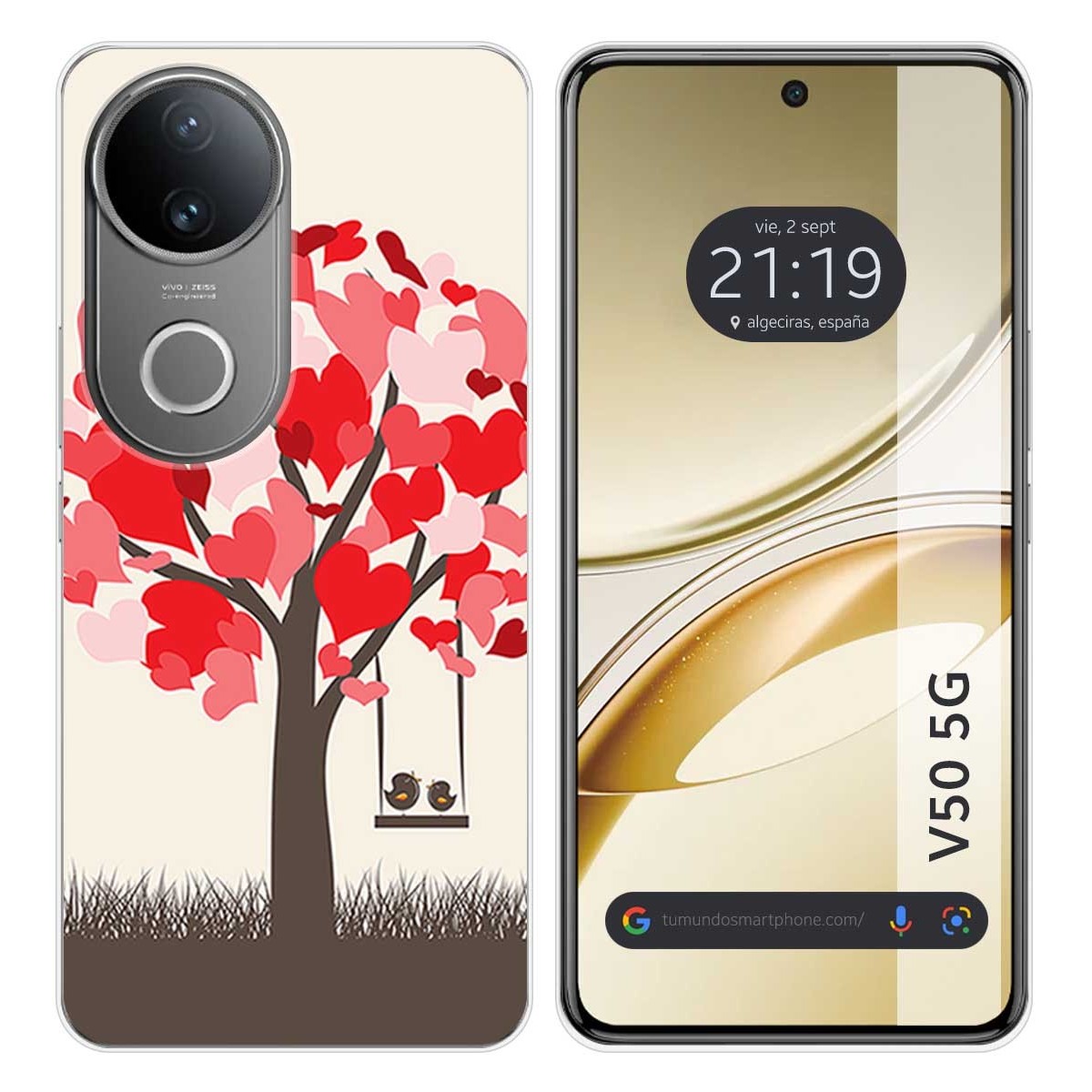 Funda Silicona para Vivo V50 5G diseño Pajaritos Dibujos