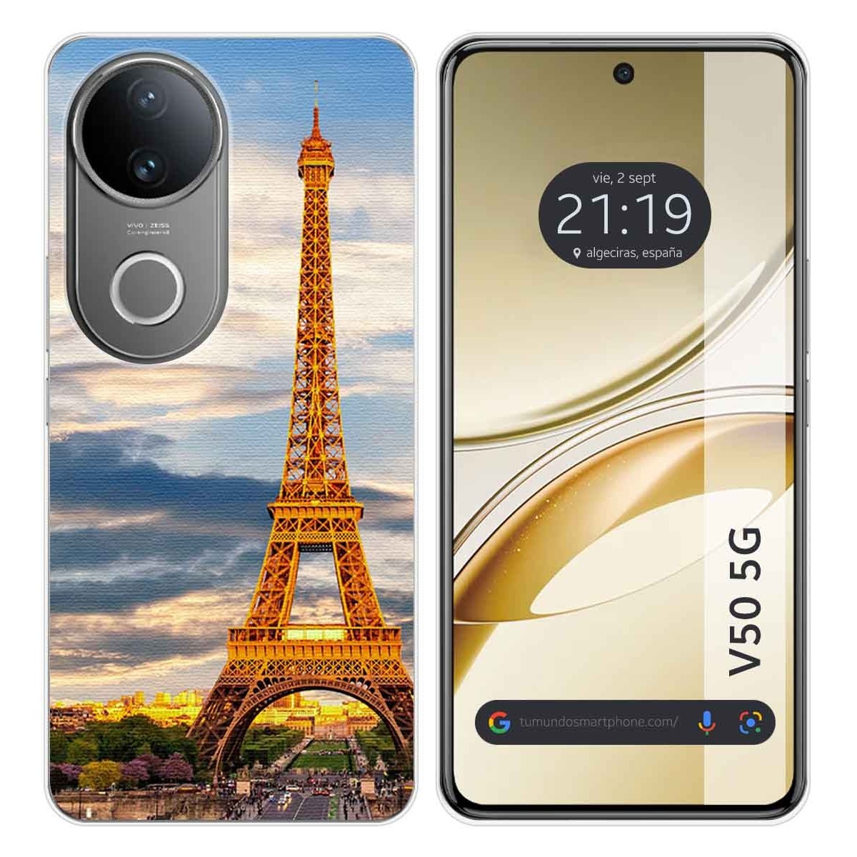 Funda Silicona para Vivo V50 5G diseño Paris Dibujos