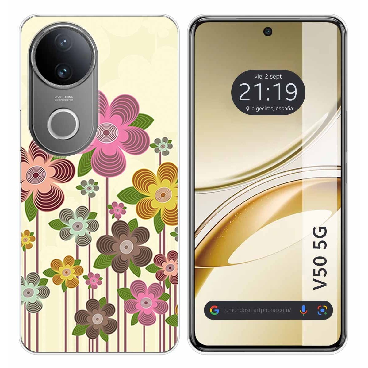 Funda Silicona para Vivo V50 5G diseño Primavera En Flor Dibujos