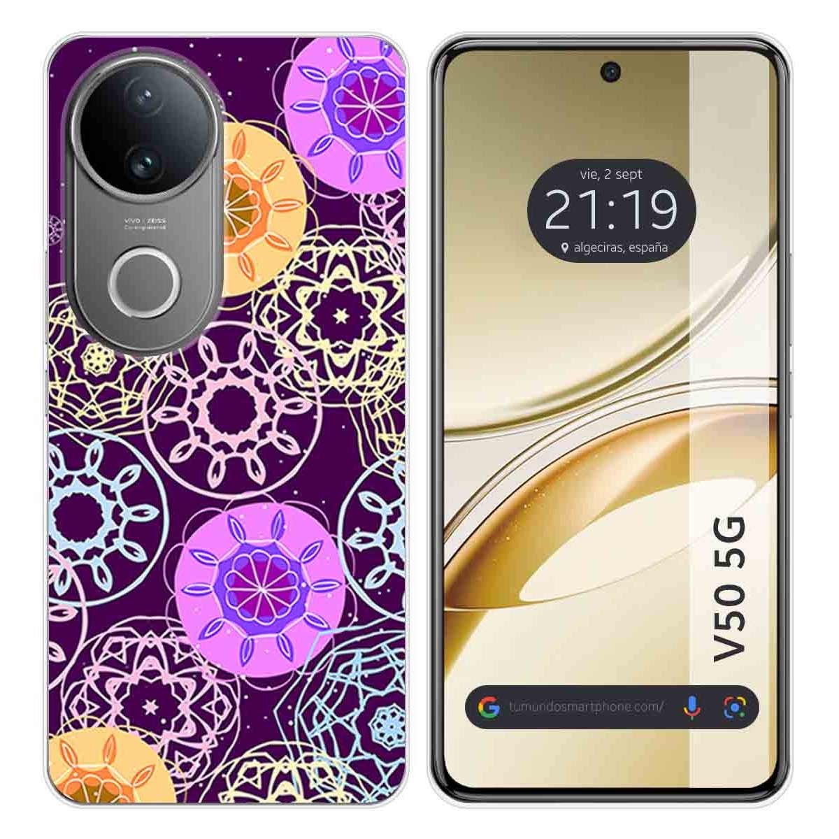 Funda Silicona para Vivo V50 5G diseño Radial Dibujos