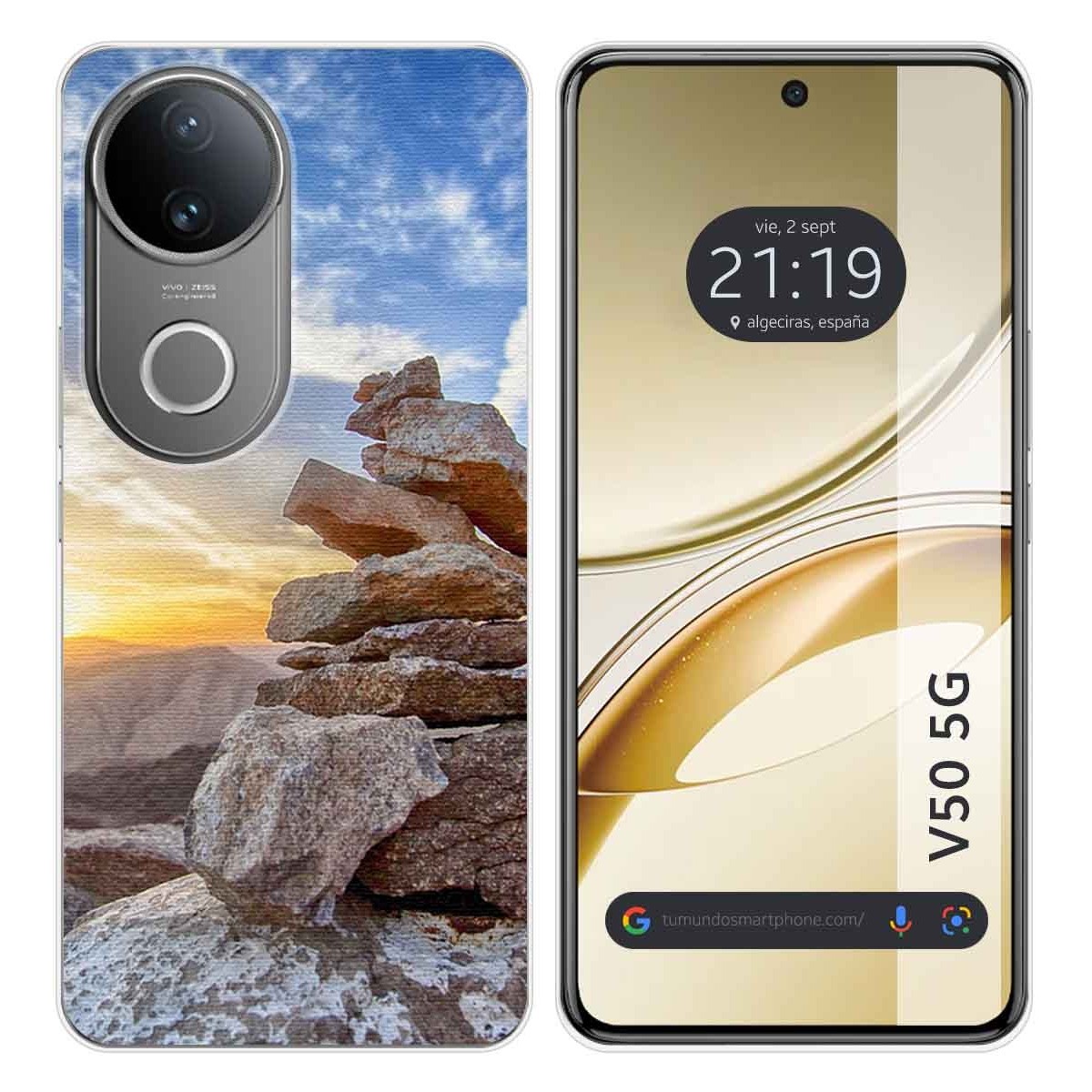 Funda Silicona para Vivo V50 5G diseño Sunset Dibujos