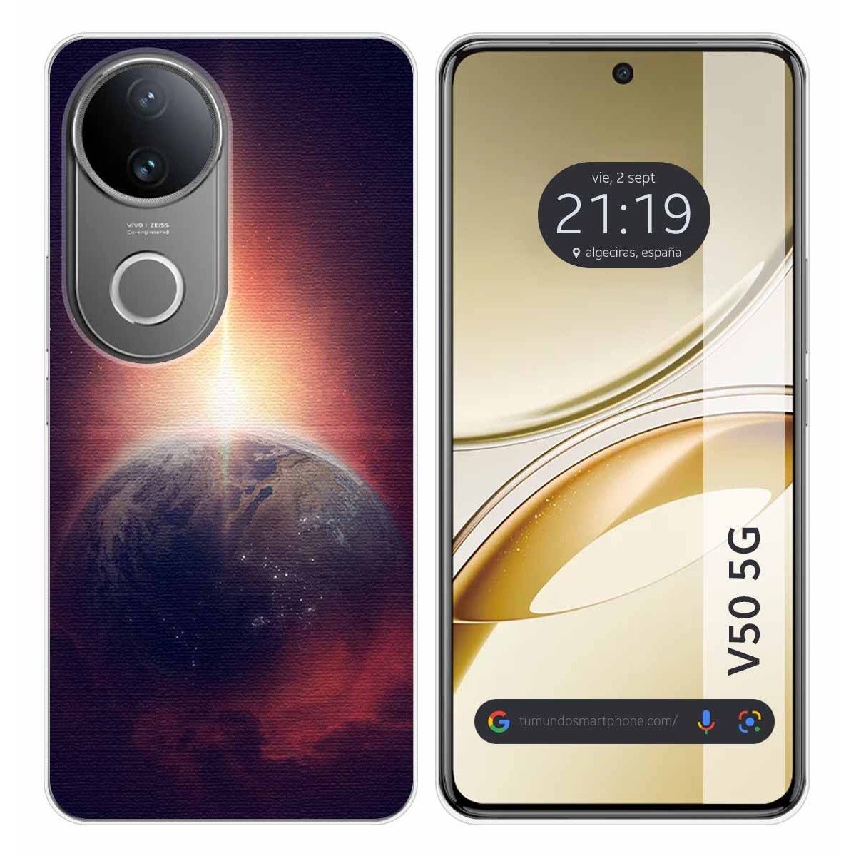 Funda Silicona para Vivo V50 5G diseño Tierra Dibujos