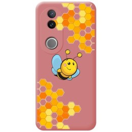 Funda Silicona Líquida Rosa para Vivo V50 5G diseño Abeja Dibujos