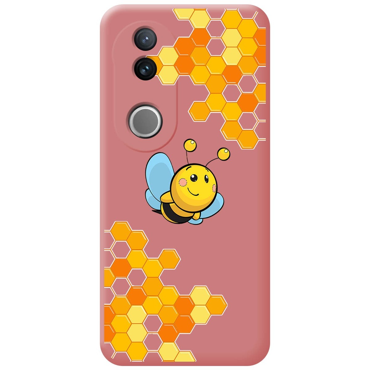 Funda Silicona Líquida Rosa para Vivo V50 5G diseño Abeja Dibujos