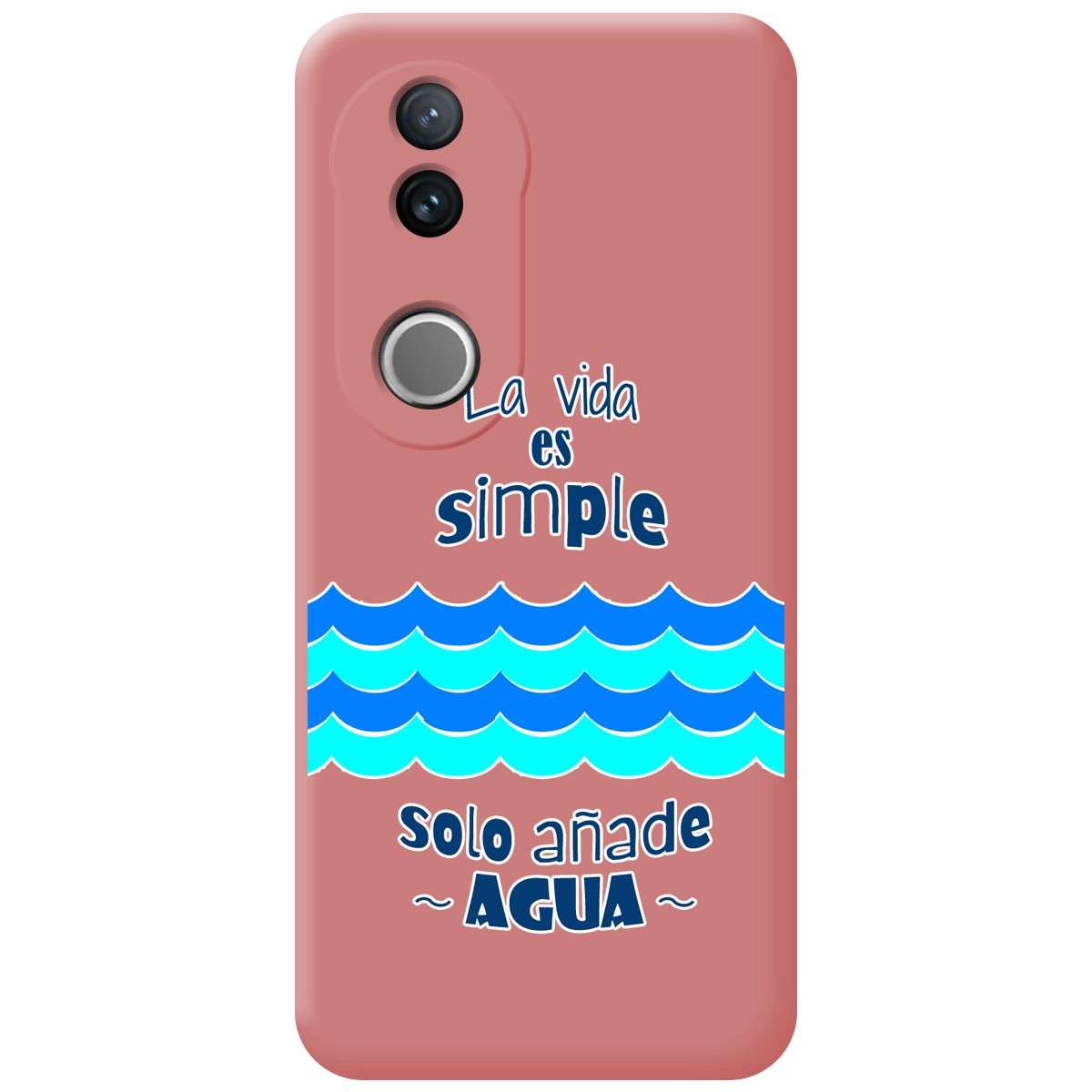 Funda Silicona Líquida Rosa para Vivo V50 5G diseño Agua Dibujos