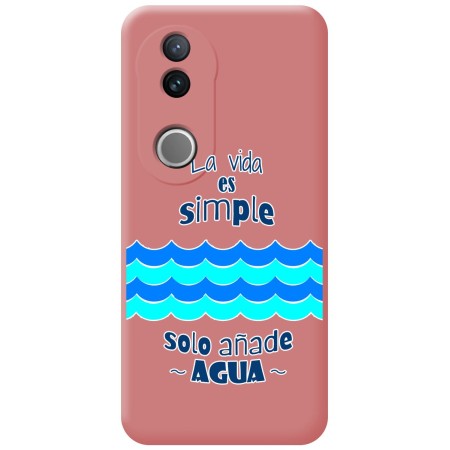Funda Silicona Líquida Rosa para Vivo V50 5G diseño Agua Dibujos