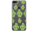 Funda Gel Transparente para Huawei Honor 7C / Y7 2018 Diseño Cactus Dibujos