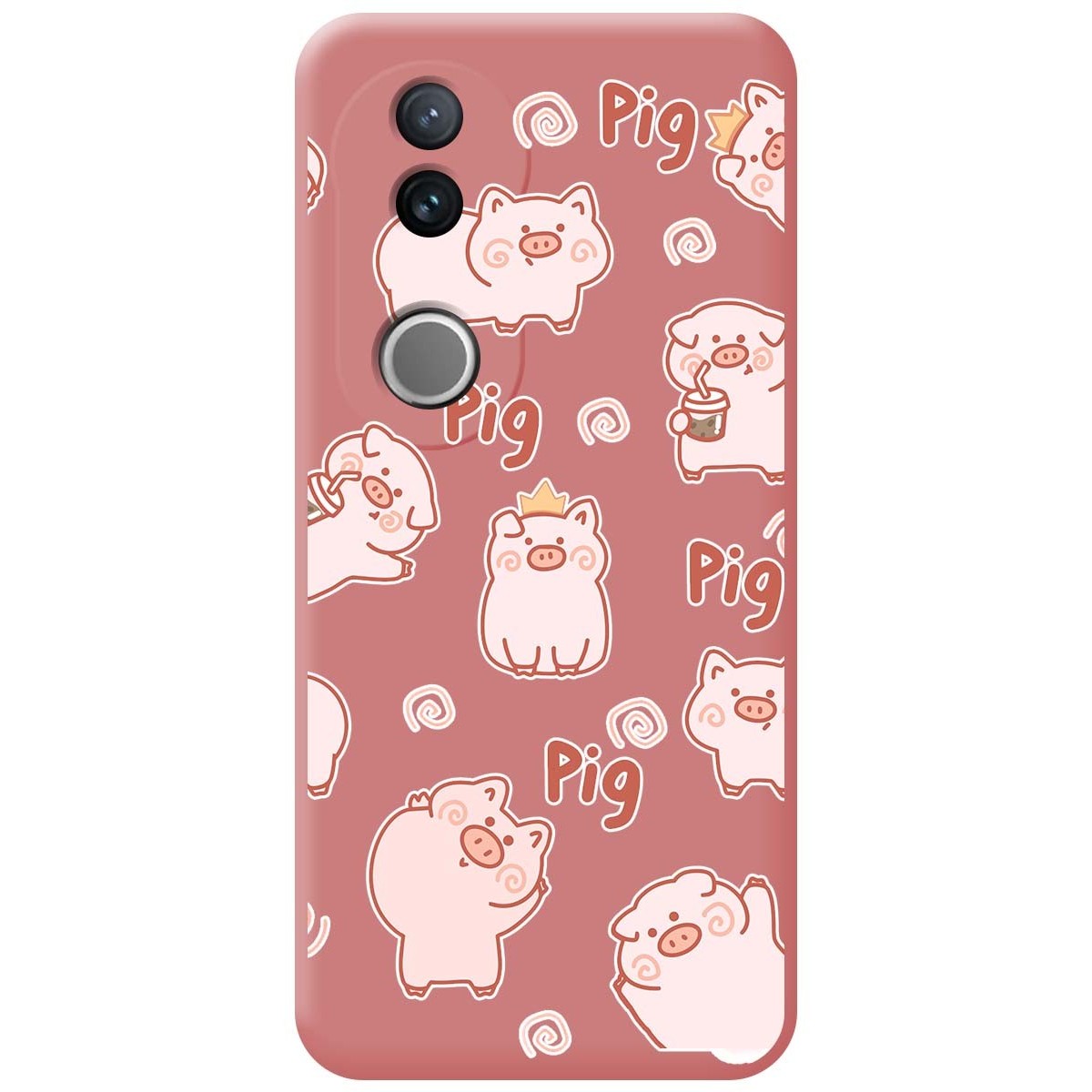 Funda Silicona Líquida Rosa para Vivo V50 5G diseño Cerdos Dibujos