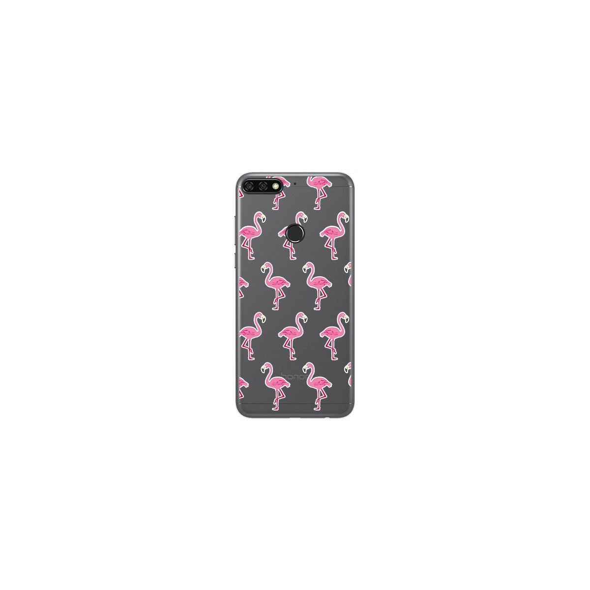 Funda Gel Transparente para Huawei Honor 7C / Y7 2018 Diseño Flamenco Dibujos