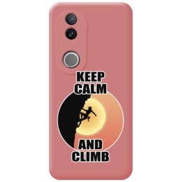 Funda Silicona Líquida Rosa para Vivo V50 5G diseño Mujer Escalada Dibujos