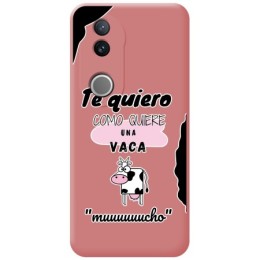 Funda Silicona Líquida Rosa para Vivo V50 5G diseño Vaca Dibujos