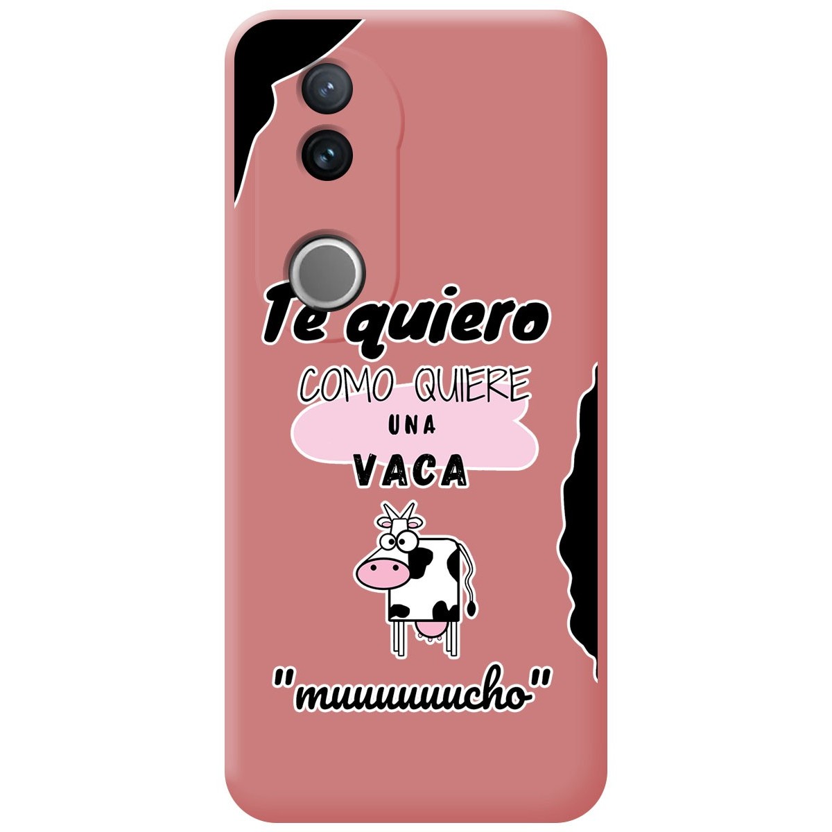 Funda Silicona Líquida Rosa para Vivo V50 5G diseño Vaca Dibujos