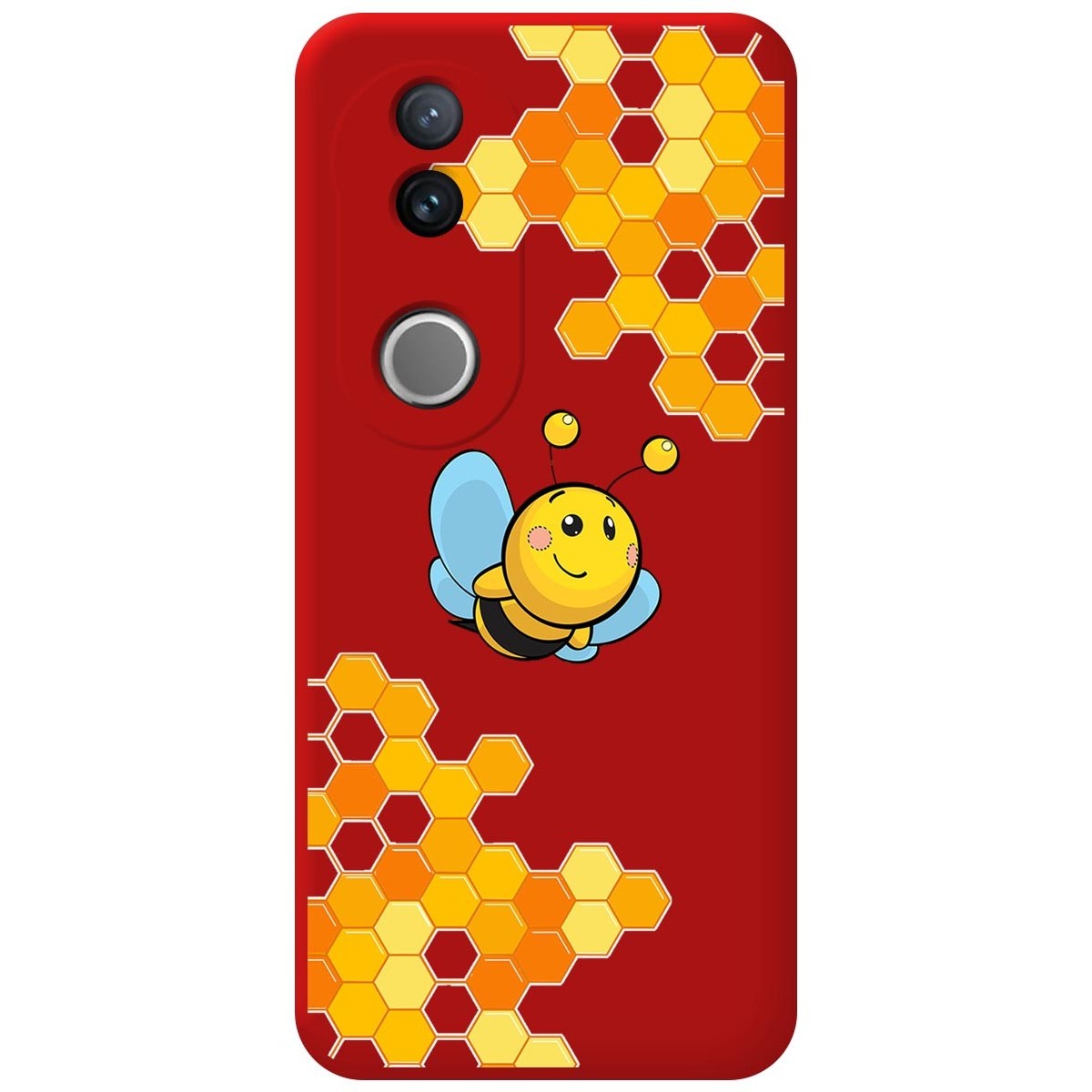 Funda Silicona Líquida Roja para Vivo V50 5G diseño Abeja Dibujos