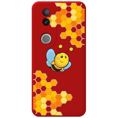 Funda Silicona Líquida Roja para Vivo V50 5G diseño Abeja Dibujos