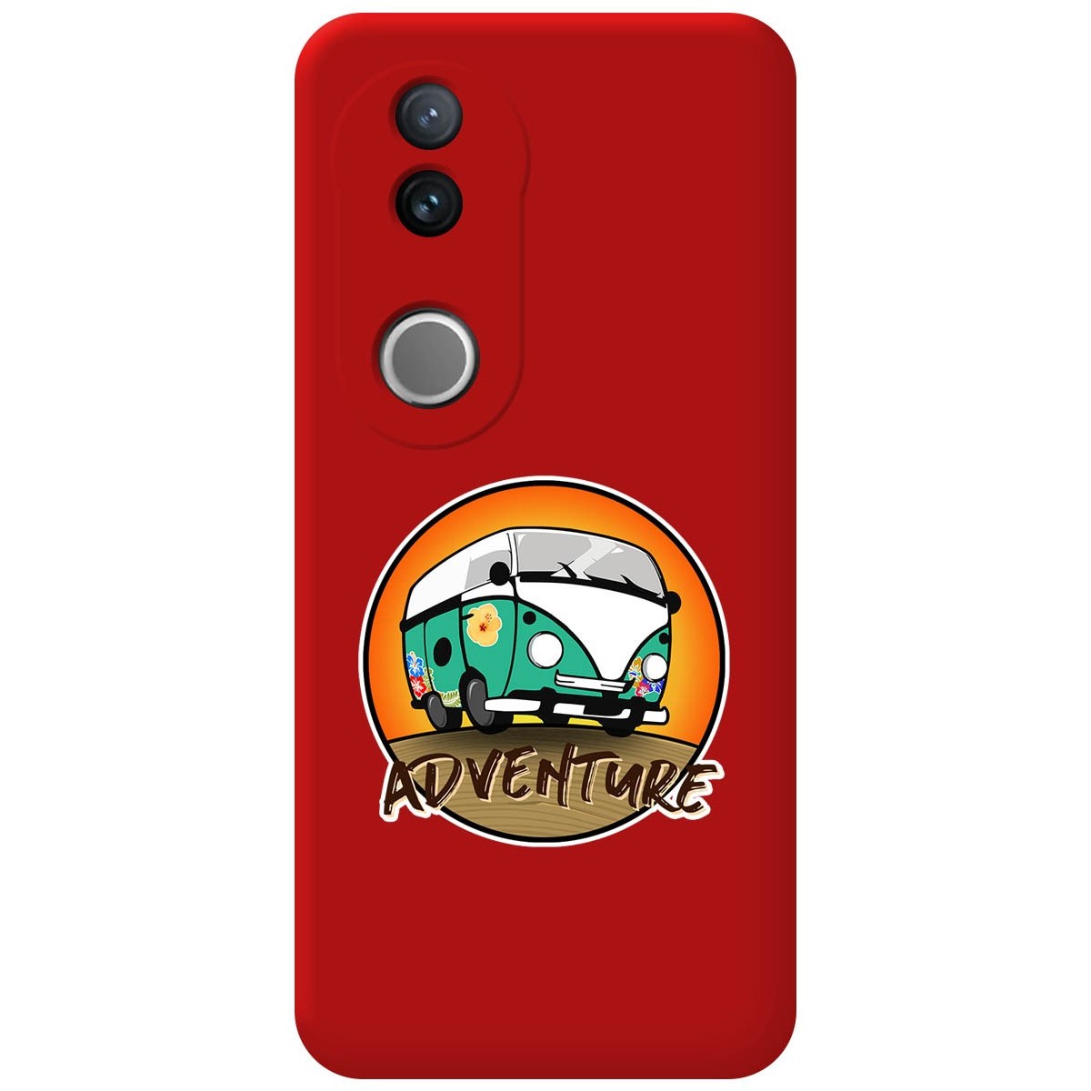 Funda Silicona Líquida Roja para Vivo V50 5G diseño Adventure Dibujos
