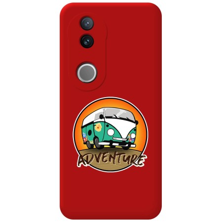 Funda Silicona Líquida Roja para Vivo V50 5G diseño Adventure Dibujos