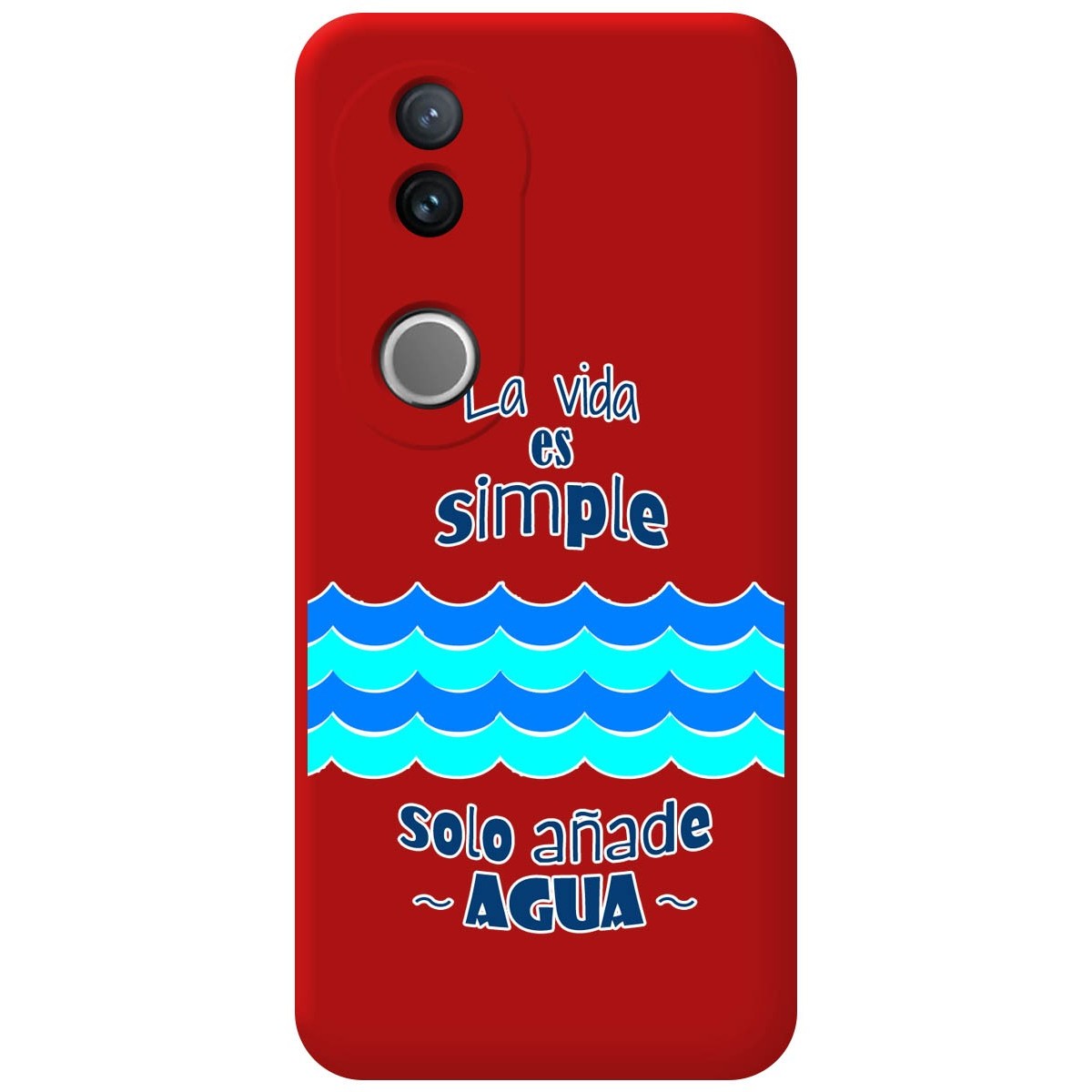 Funda Silicona Líquida Roja para Vivo V50 5G diseño Agua Dibujos