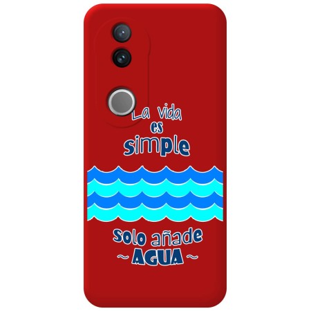 Funda Silicona Líquida Roja para Vivo V50 5G diseño Agua Dibujos
