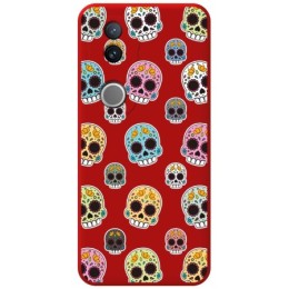 Funda Silicona Líquida Roja para Vivo V50 5G diseño Catrina Dibujos