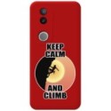 Funda Silicona Líquida Roja para Vivo V50 5G diseño Mujer Escalada Dibujos