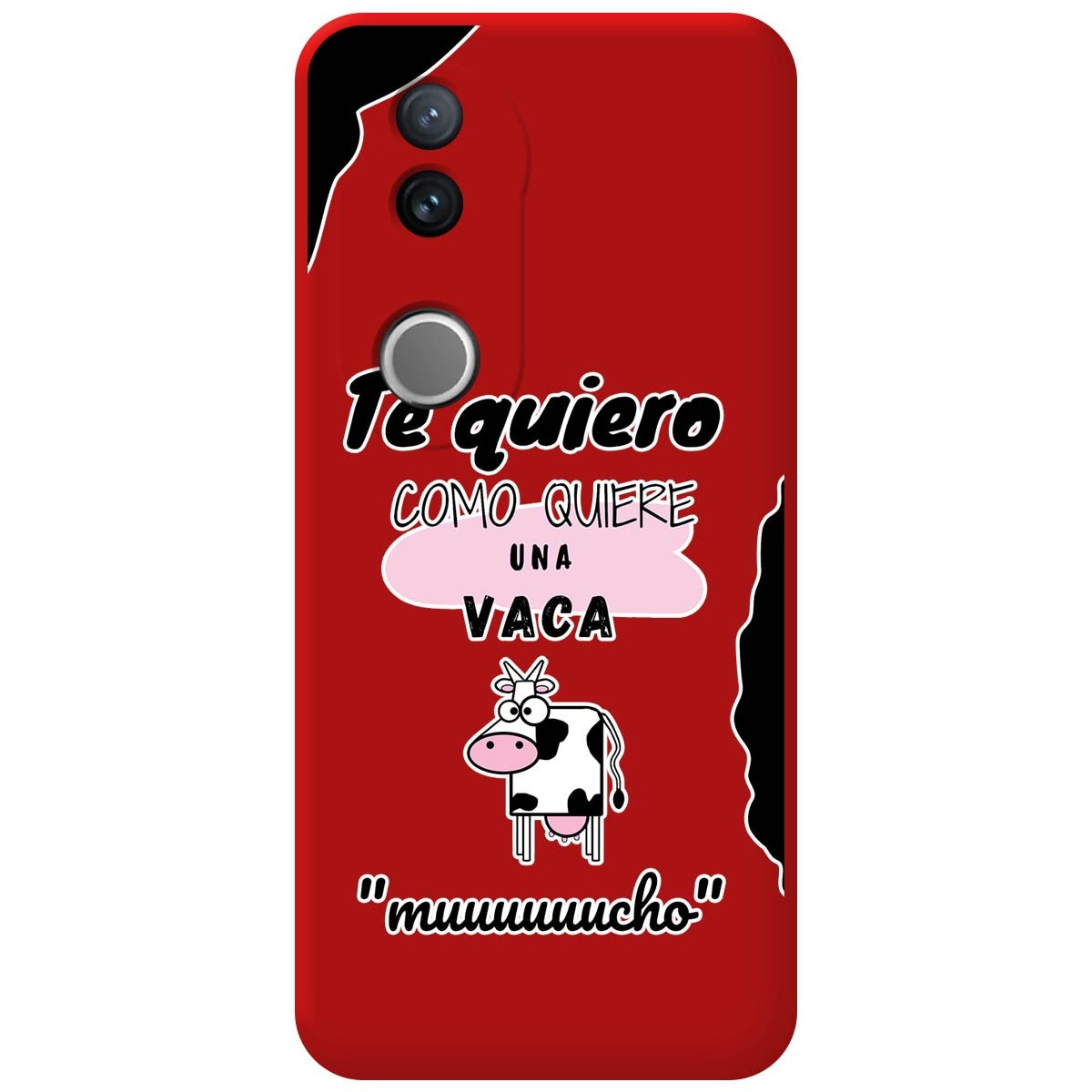 Funda Silicona Líquida Roja para Vivo V50 5G diseño Vaca Dibujos
