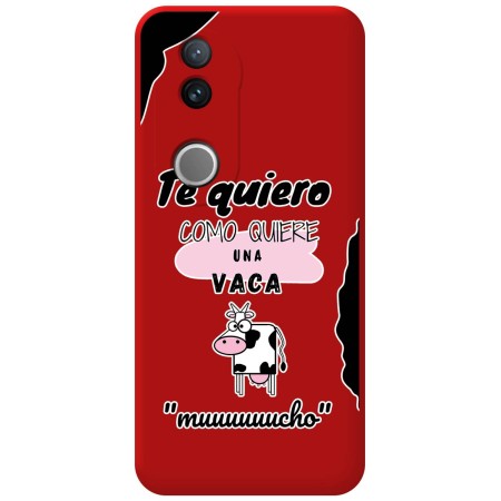 Funda Silicona Líquida Roja para Vivo V50 5G diseño Vaca Dibujos