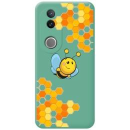 Funda Silicona Líquida Verde para Vivo V50 5G diseño Abeja Dibujos