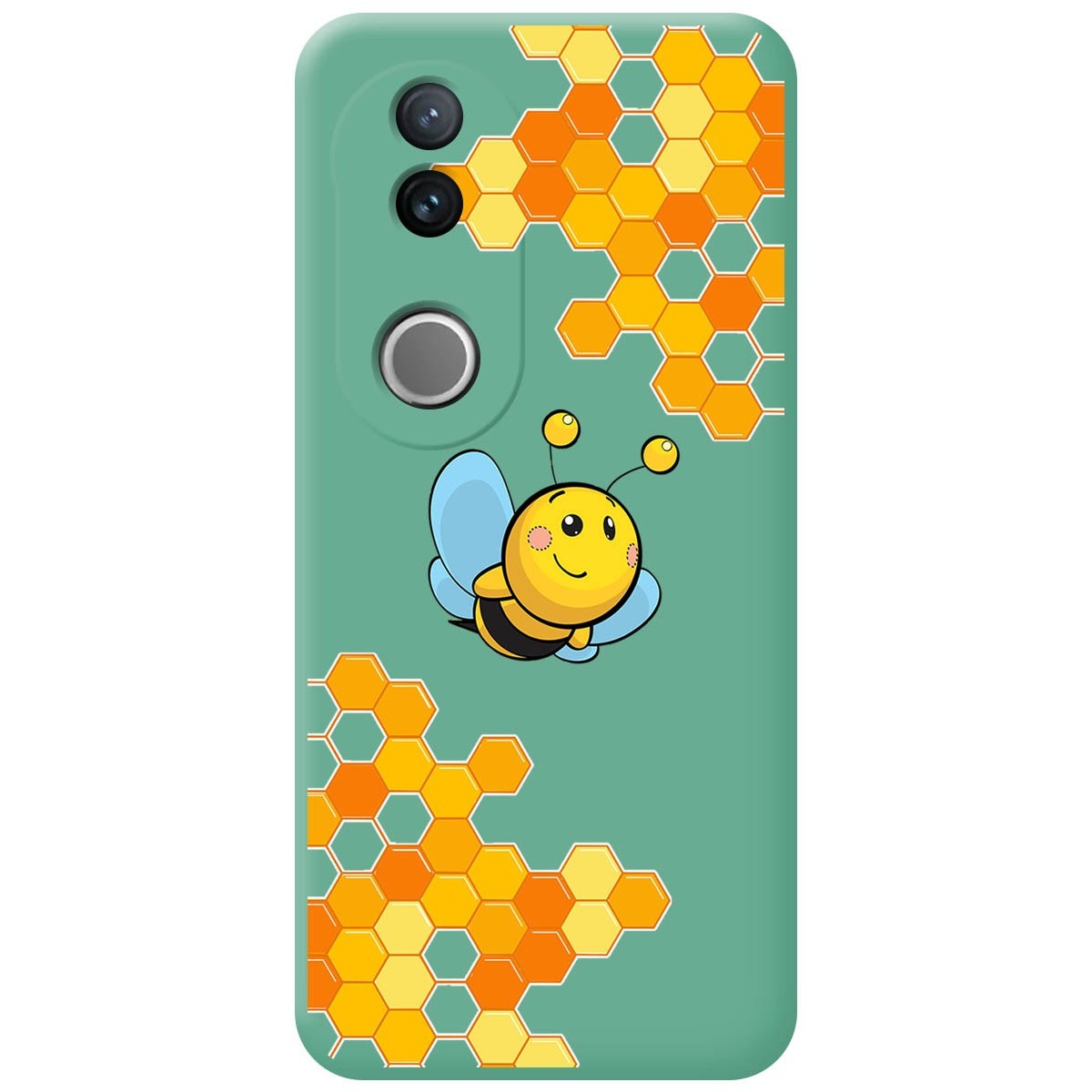 Funda Silicona Líquida Verde para Vivo V50 5G diseño Abeja Dibujos
