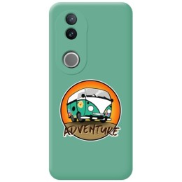 Funda Silicona Líquida Verde para Vivo V50 5G diseño Adventure Dibujos