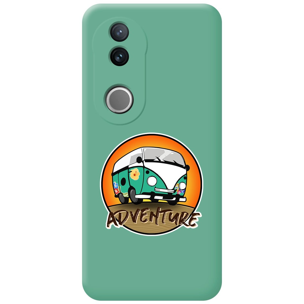 Funda Silicona Líquida Verde para Vivo V50 5G diseño Adventure Dibujos