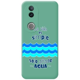 Funda Silicona Líquida Verde para Vivo V50 5G diseño Agua Dibujos