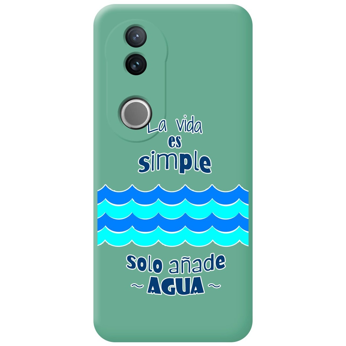 Funda Silicona Líquida Verde para Vivo V50 5G diseño Agua Dibujos