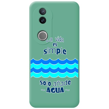 Funda Silicona Líquida Verde para Vivo V50 5G diseño Agua Dibujos