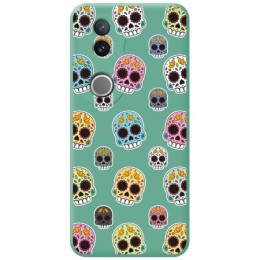 Funda Silicona Líquida Verde para Vivo V50 5G diseño Catrina Dibujos
